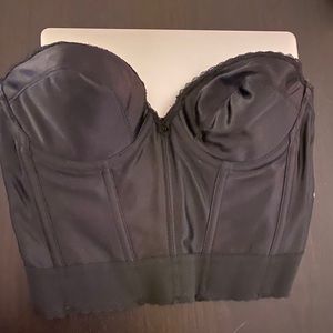 Black 38B low back strapless bra